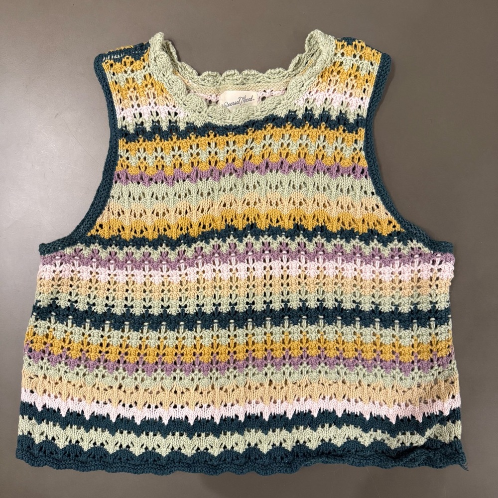 Universal Thread Multicolor Crochet Sleeveless Top - Size Large